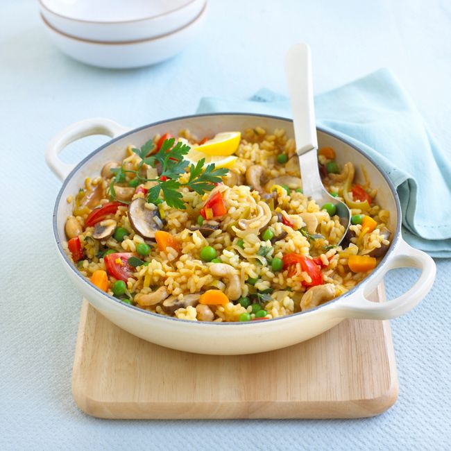 Cashew Nut Paella With Mushrooms & Paprika