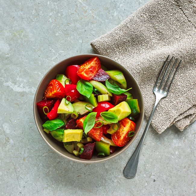 Gazpacho Salad with Hot Sauce Dressing