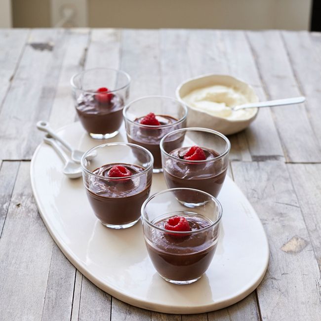 Adzuki Bean Chocolate Pudding With Fresh Raspberries
