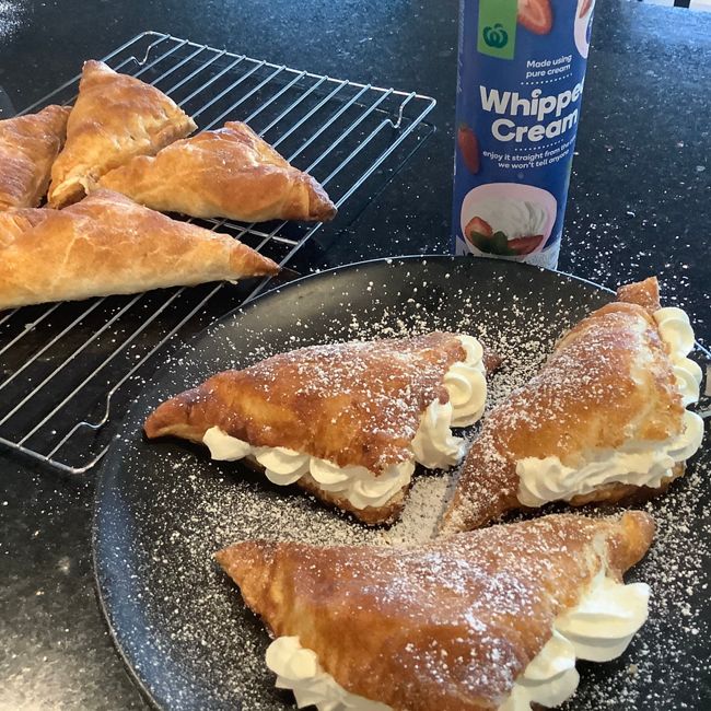 Apple Turnover with whipped cream