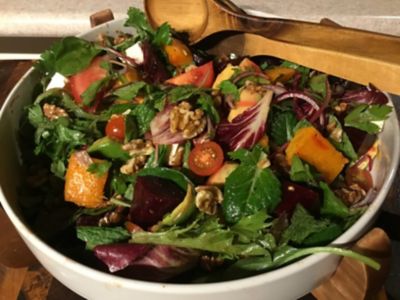 Beetroot and Pumpkin Salad with Walnuts and Feta