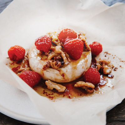 Walnut and Raspberry Baked Brie