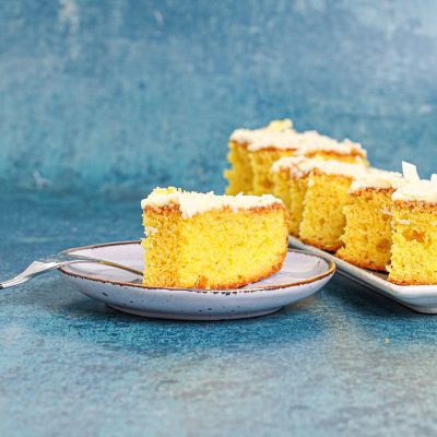 White Chocolate & Lime Sponge Slices