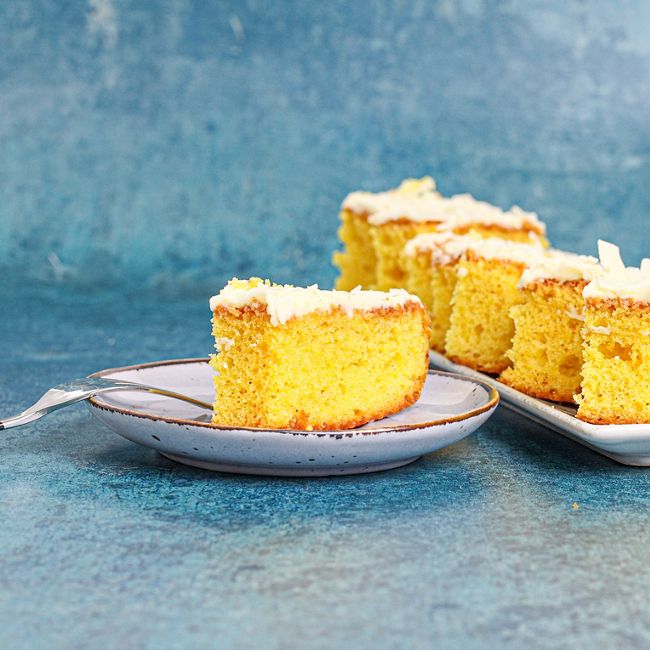 White Chocolate & Lime Sponge Slices