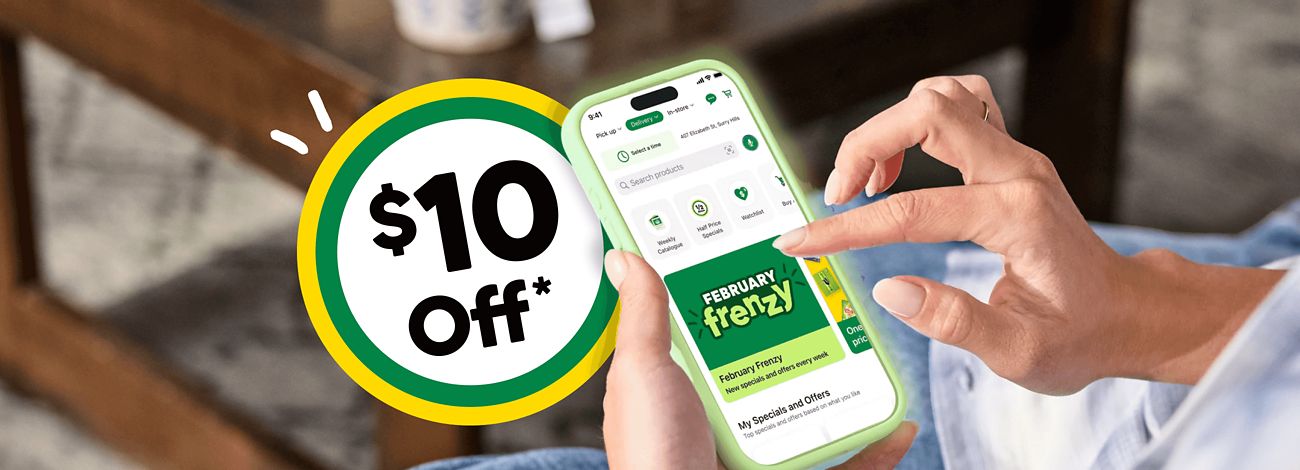 $10 off* in the App