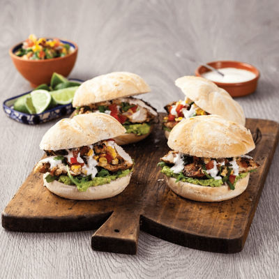 Mexican Grilled Chicken Burgers With Corn Salsa And Lime Aioli