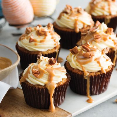 Caramel Pecan Carrot Cupcakes