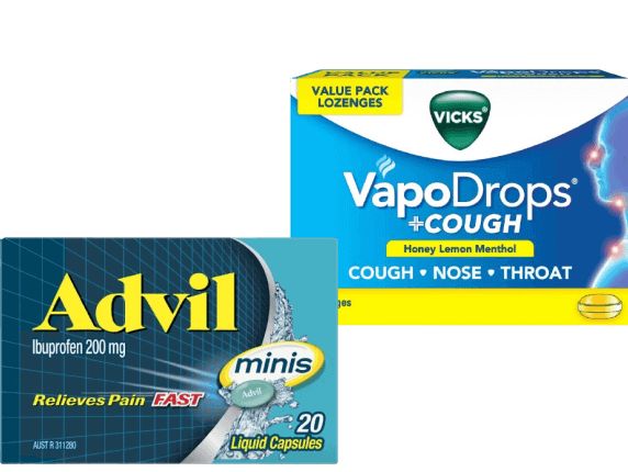 New Products featuring: Vicks Vapodrop & Cough Sore Throat Lozenges Honey Lemon 36 Pack, Advil Minis Liquid Capsules Ibuprofen Pain & Fever Relief 20 Pack and more.