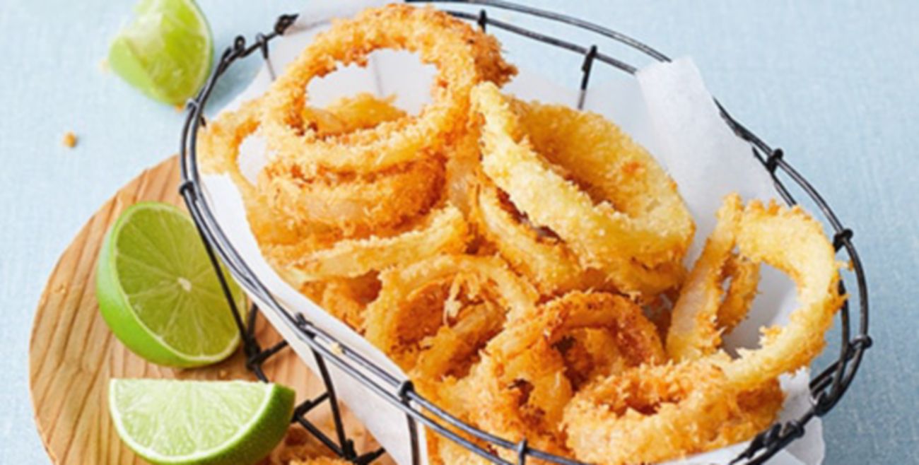 Crumbed onion rings