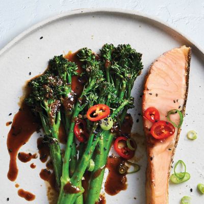 Wok-Fried Broccolini with Tassal Salmon