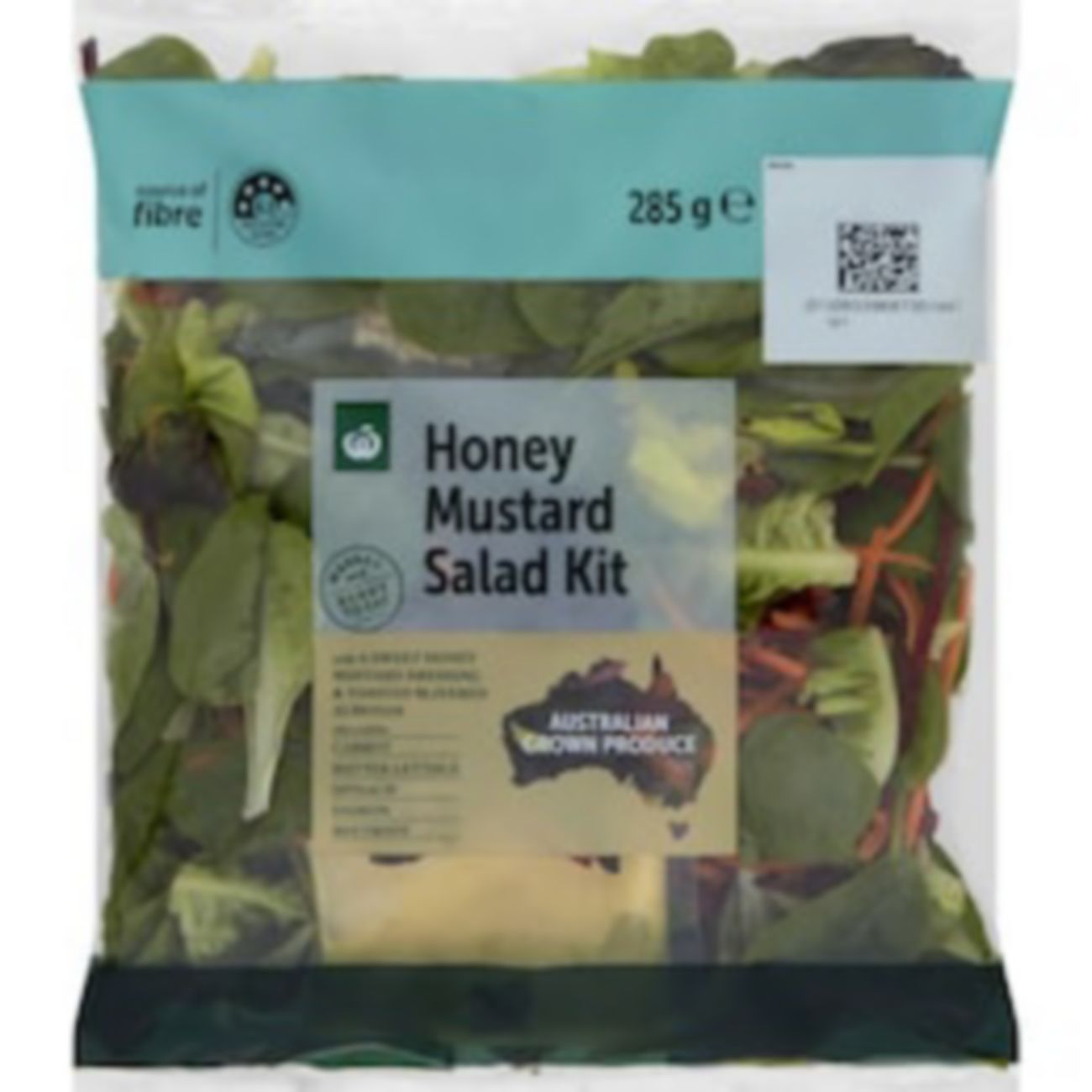 Woolworths Honey Mustard Salad Kit 285g shown.