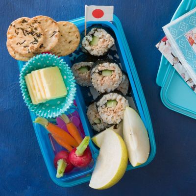 Salmon Mini Rolls, Pear And Cheese And Crackers