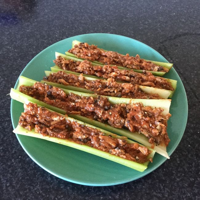 Celery & Sardines in Tomato Sauce