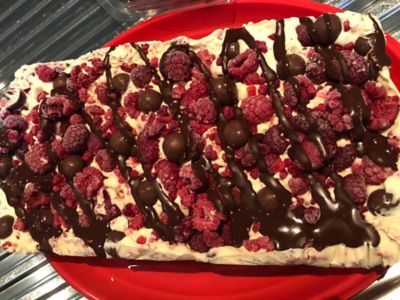 Raspberry and Maltesers Ice Cream Cake