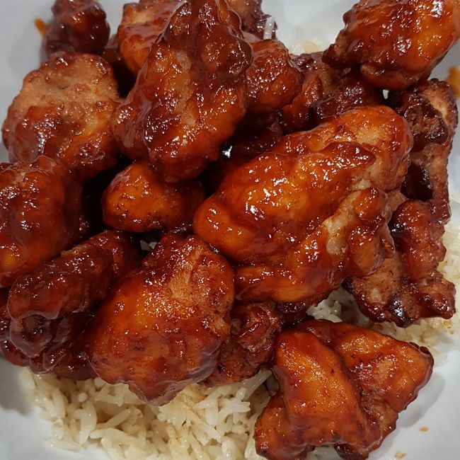 Korean Fried Chicken With Rice